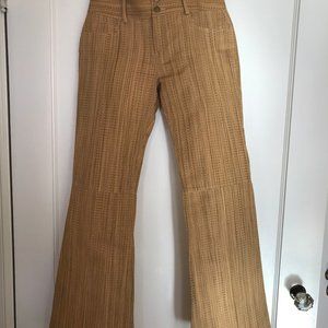 Alice + Olivia textured gold flare pants in